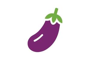 An eggplant is shown in a flat design vector
