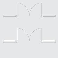 Illustration of a door and window icon from a top view vector