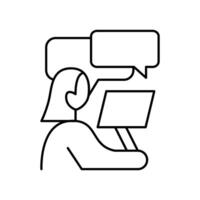 communication between worker outline icon design good for web or mobile app vector