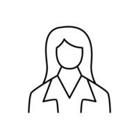 business woman potrait thin outline icon design good for web or mobile app vector