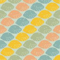 Seamless pattern with retro style textured lemons. Perfect print for card, label, textile, fabric, paper. Hand drawn illustration. vector
