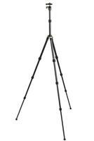Small modern lightweight carbon tripod. Foldable tripod for photo and cameras. Isolate on a white back.