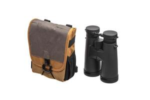 Modern binoculars. An optical instrument for observation at long distances. Isolate on a white back. photo
