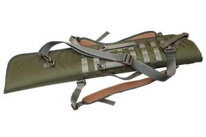 Green soft gun case isolated on white photo