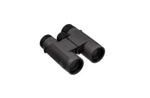 Modern binoculars isolate on a white back. Long-distance observation device. photo