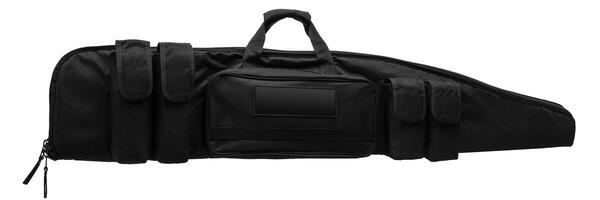 Black soft case for guns isolated for white photo