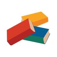 Stack Of Old Library Books Bunch Of Colorful Books vector