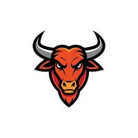 Abstract Angry bull mascot logo icon design on white background vector