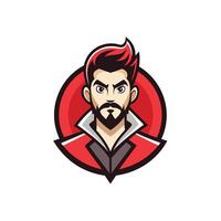 Stylish man mascot logo icon design isolated badge style vector