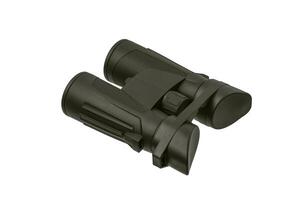 Modern binoculars isolate on white back. Surveillance device. Device for viewing at a distance. photo