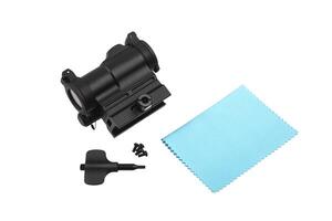 Modern optical collimator sight. Aiming device for shooting at short distances. Isolate on a white back. photo