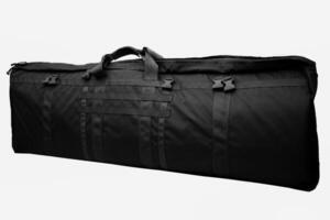 Black soft case for guns isolated for white photo