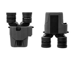 Modern binoculars. An optical instrument for observation at long distances. Isolate on a white back. photo