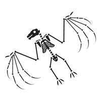 Decayed Winged Vampire Dried Skeleton Bones vector