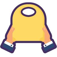 Hands Holding Yellow Package With Order Prompt vector