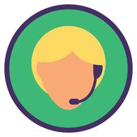 Round Support Operator Sticker Call Hotline vector