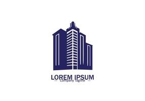 Minimal abstract logo of building icon design against white background vector