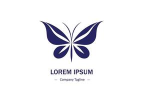 Minimal abstract logo of blue butterfly icon design on white background vector