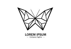 Abstract logo of butterfly icon design on white background vector