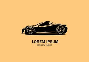 Minimal abstract logo of car icon design on skin color background vector