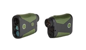 A small modern optical rangefinder. An electronic device for measuring distance. Isolate on a white back photo