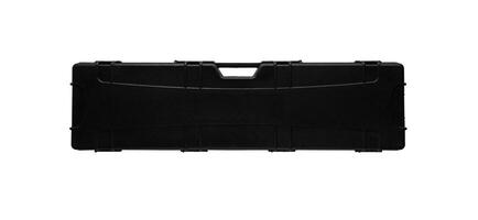 black plastic case for gun isolated on white back photo