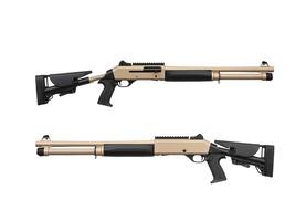 Modern semi-automatic shotgun. Weapons for sports and hunting. Weapon isolate on white back photo