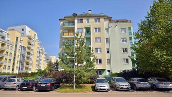 Warsaw, Poland. 24 August 2024. Ursynow district intensive residential developments in this modern residential buildings and and wide streets with pedestrian and car traffic near Las Kabacki Forest. photo