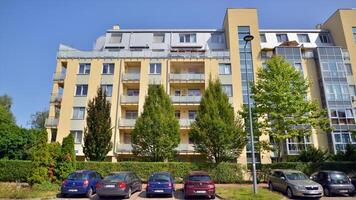 Warsaw, Poland. 24 August 2024. Ursynow district intensive residential developments in this modern residential buildings and and wide streets with pedestrian and car traffic near Las Kabacki Forest. photo