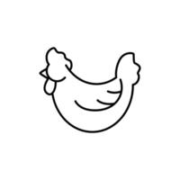 chicken outline icon design good for web or mobile app vector
