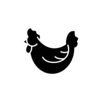 chicken solid icon design good for web or mobile app vector