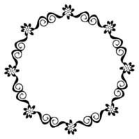 Original black round frame on a white background in doodle style vector