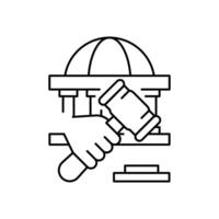 auction law thin outline icon design good for web or mobile app vector