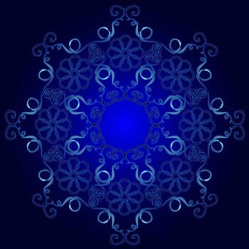 redondo calado modelo en un azul antecedentes vector