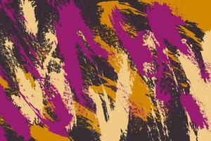 Abstract hand drawn colorful distressed design with retro brush strokes and grunge messy texture. vector