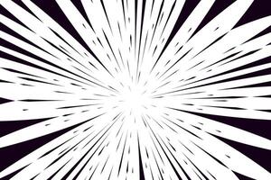 Radial design with black speed lines. Comic book art with dark colors. Abstract flat background vector