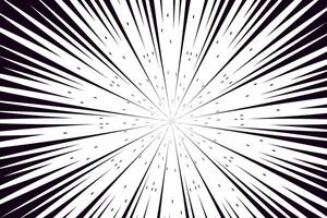 Anime art frame with explosion effect. Radial design with comic book speed lines vector