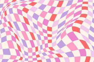Checkerboard background, 70s abstract design with soft colors vector