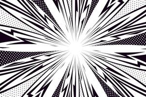 Anime explosion effect with speed lines. Dynamic frame for comic book art vector