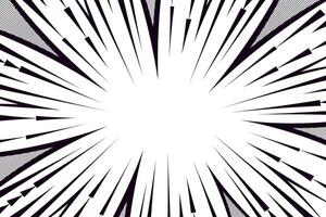 Comic book frame with speed black lines background vector