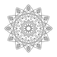 Hand drawn mandala, simple outline perfect for relaxing coloring book, patterns, yoga , planners, calendars. Bohemian mandala design vector