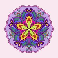 Creative colorful mandala, simple outline design perfect for relaxing coloring book, stickers, patterns, yoga, planners, calendars. Bohemian mandala design vector