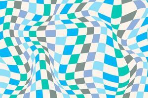 Trippy chessboard. Abstract flat design, geometric background vector