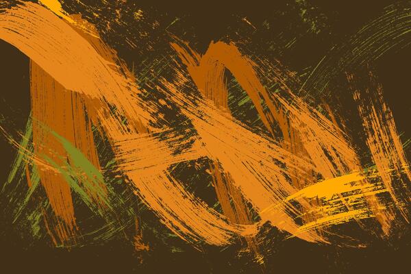 Distressed colorful background with a retro autumn vibe, hand painted with brush strokes.