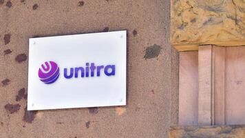 Warsaw, Poland. 17 August 2024. Sign with the name of the Unitra. photo
