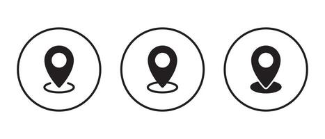 Address location, map pin icon on circle line vector