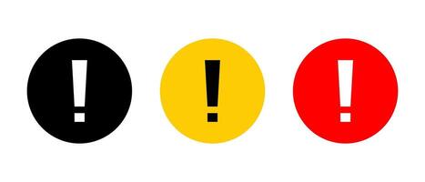 Warning caution icon in flat style. Exclamation mark sign on circle background vector