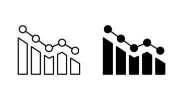 Decreasing bar chart icon in generic design. Market crash sign symbol vector