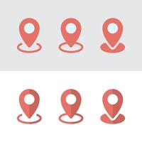 Address location, map pin icon set in flat design vector