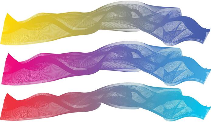 Small Net Smooth Wavy Color Flow Set